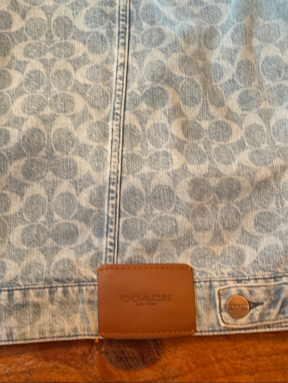 Coach Light Blue Monogram Denim Jacket Women’s XL Excellent Condition - Picture 8 of 9